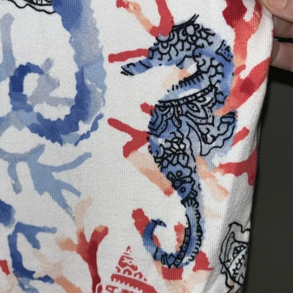 Christopher & Banks Unique Sea-life Print Cardigan Lightweight Sz M cotton - Picture 5 of 14